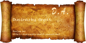 Dusinszky Anett névjegykártya